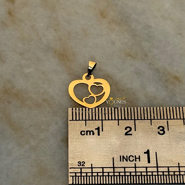 تصویر دوم آویز قلب تو قلب لیزری